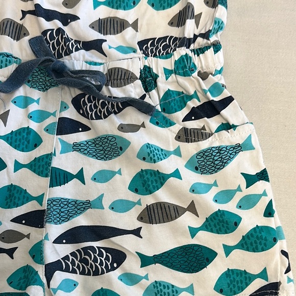 D* Re Me - Fish Patterned Romper in Blue and Gray - Picture 3 of 4